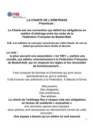 Charte de l'arbitrage - Fédération Française de Basketball