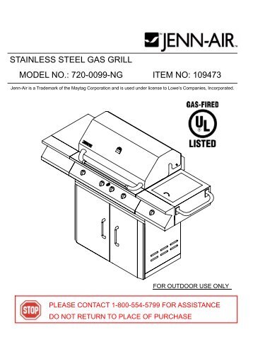 720-0099-ng item no - Grill-Repair.com