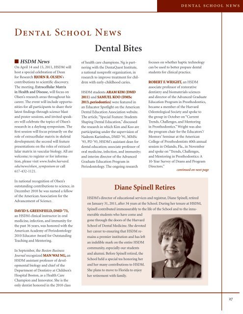 Research Issue - Harvard School of Dental Medicine