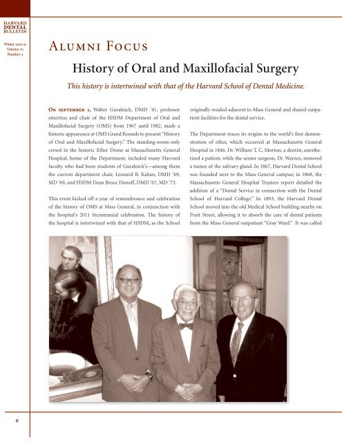 Research Issue - Harvard School of Dental Medicine