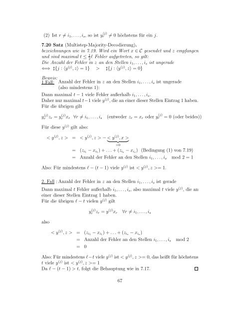 Codierungstheorie - Diskrete Mathematik - UniversitÃ¤t TÃ¼bingen