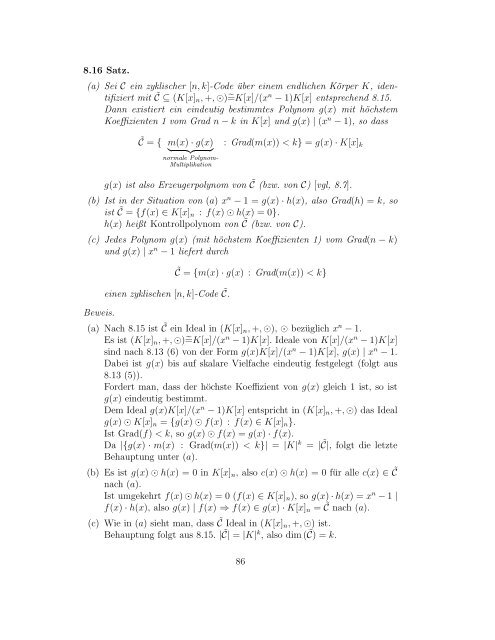 Codierungstheorie - Diskrete Mathematik - UniversitÃ¤t TÃ¼bingen