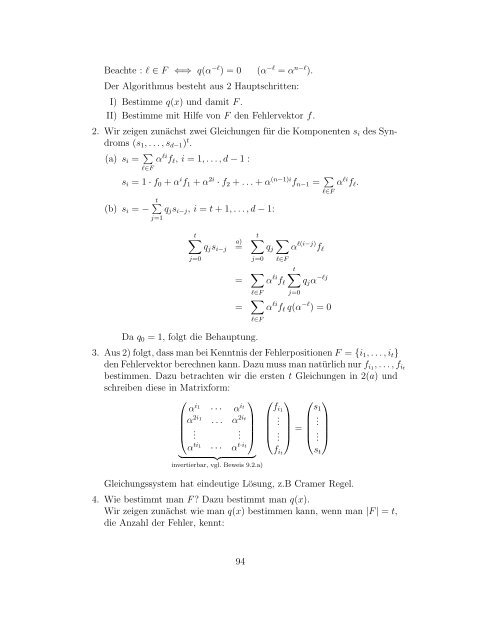 Codierungstheorie - Diskrete Mathematik - UniversitÃ¤t TÃ¼bingen