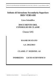 Istituto di Istruzione Secondaria Superiore IRIS VERSARI Liceo ...