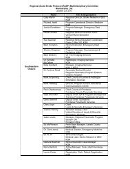 Regional Acute Stroke Protocol (RASP) Multidisciplinary Committee