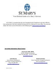 Your Referral Guide to St. Mary's Services - St. Mary's Medical Center