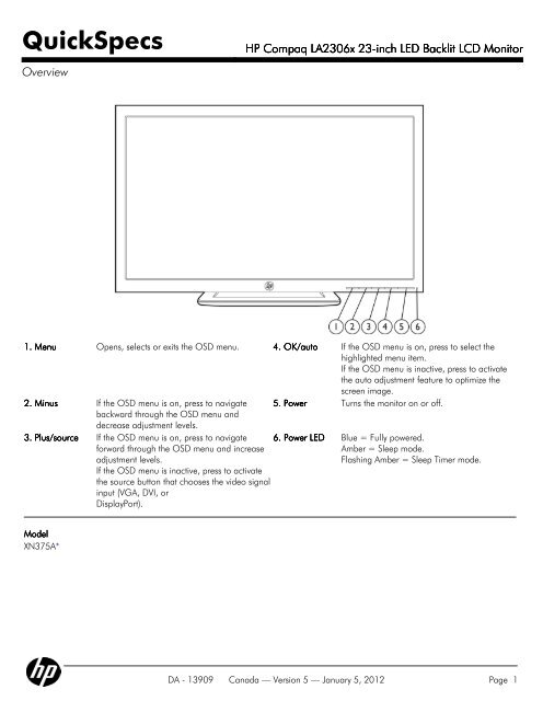 HP Compaq LA2306x 23-inch LED Backlit LCD Monitor - Get