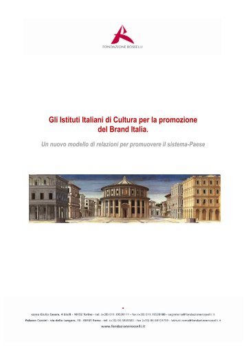 Gli Istituti Italiani di Cultura per la promozione -  Fondazione Rosselli