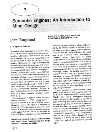 Semantic Engines: An Introduction to Mind Design - Computer ...