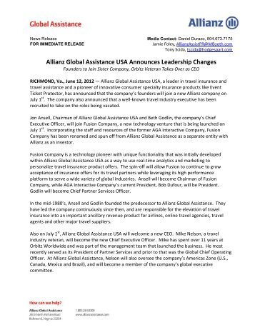 Download the release - Allianz Global Assistance USA