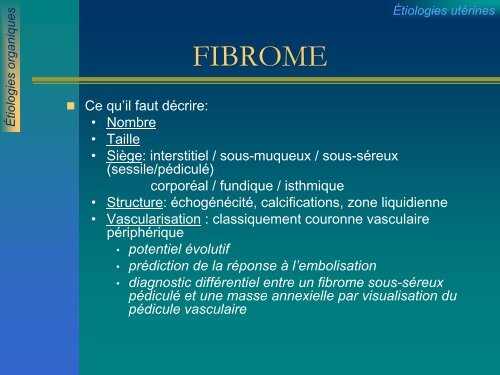 ECHOGRAPHIE ET INFERTILITE FEMININE ECHOGRAPHIE ET ...