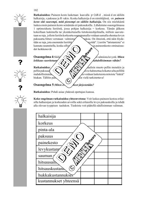 TyypillisiÃ¤ metallialan ongelmia / Typical Problems for Metal Workers