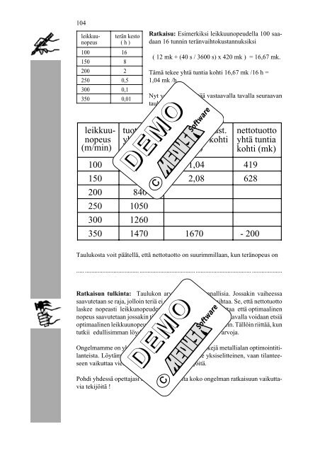 TyypillisiÃ¤ metallialan ongelmia / Typical Problems for Metal Workers