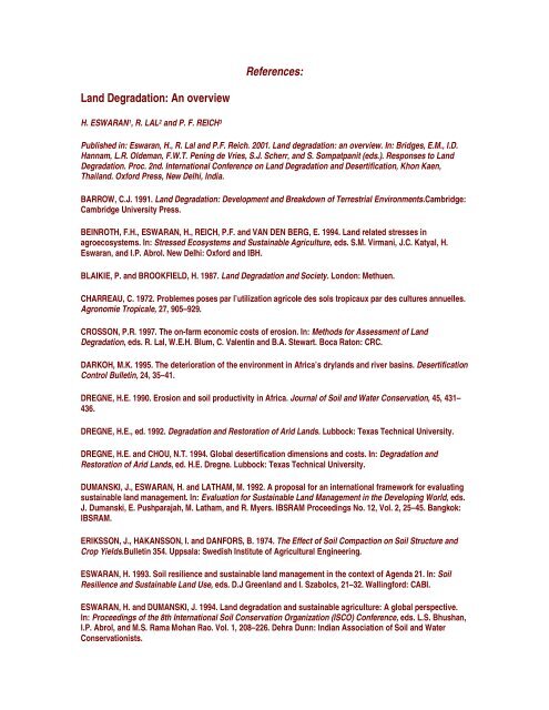 References Land Degradation An Overview