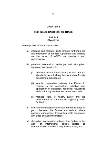 Technical Barriers to Trade