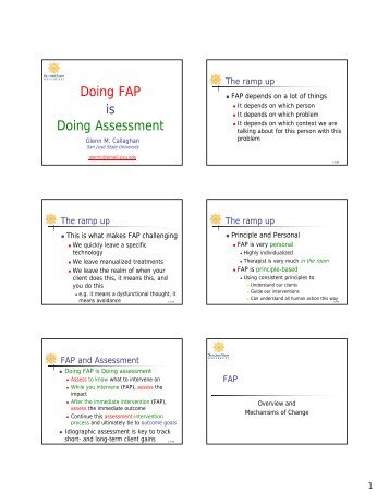 Doing FAP is Doing Assessment - Functional Analytic ...