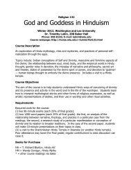 God and Goddess in Hinduism - Washington and Lee University