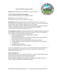 Sample Wildlife program outline