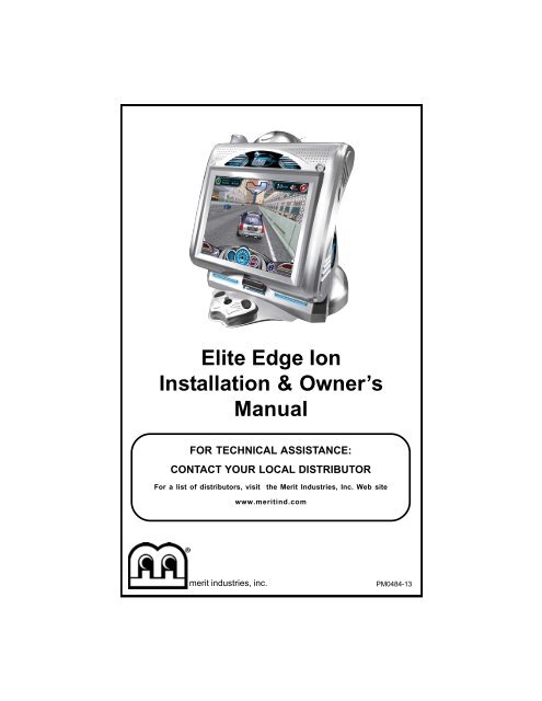 Elite Edge Ion Installation & Owner's Manual - Megatouch.com