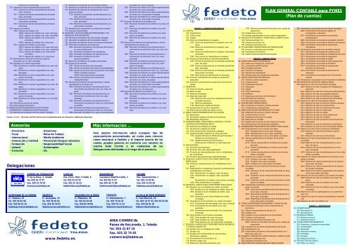 Plan de Cuentas PGC Pymes - Fedeto.es