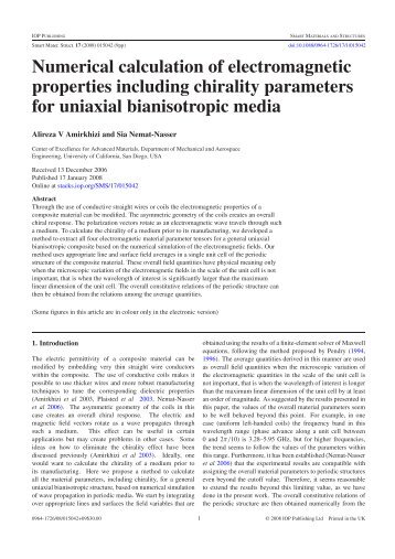 Numerical calculation of electromagnetic properties including ...