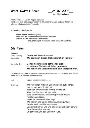 Wort-Gottes-Feier zum Fest des hl. Christophorus