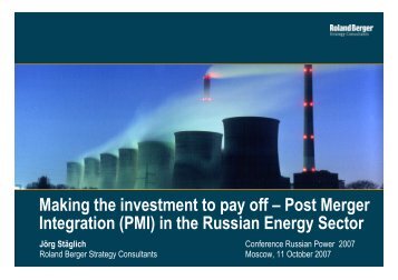 Post Merger Integration (PMI) - Roland Berger Strategy Consultants