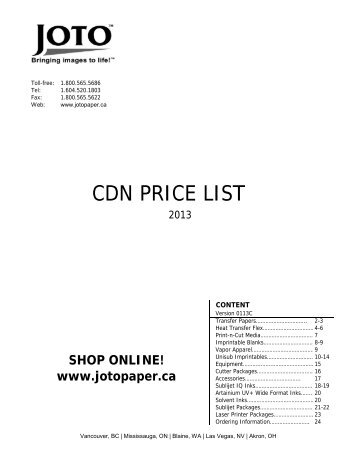 cdn price list - Joto