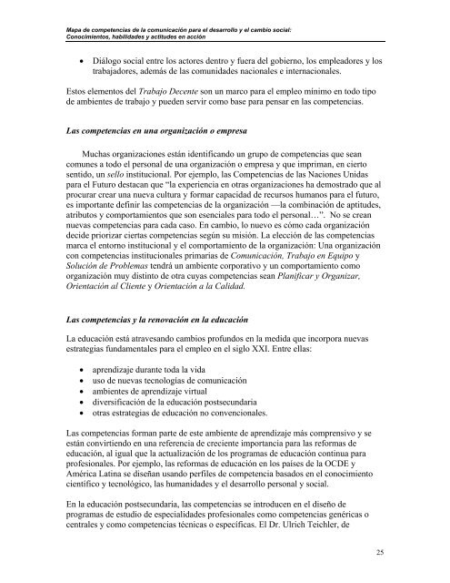 Mapa de competencias de la comunicaciÃ³n para el desarrollo y el ...