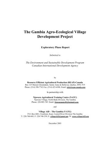 The Gambia Agro-Ecological Village Development Project