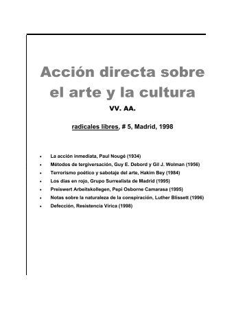 AcciÃ³n directa sobre el arte y  la cultura - Antiescualidos