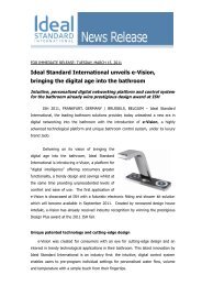 Ideal Standard International unveils e-Vision, bringing the digital ...