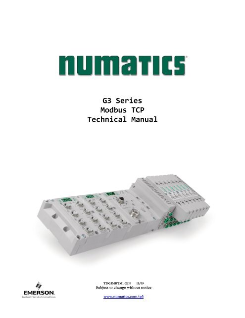 G3 Series Modbus TCP Technical Manual - Numatics