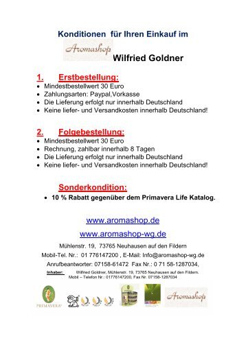 Primavera Katalog Naturkosmetik als PDF ... - aromashop-wg.de