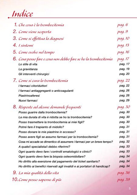 Gli ematologi ai pazienti con trombocitemia - Società Italiana di ...