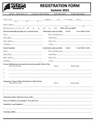 Summer Camp Registration Form - the City of Tukwila