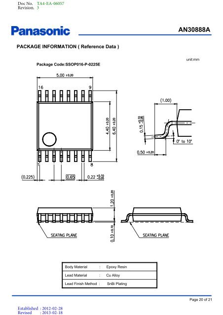 AN30888A High Brightness LED Driver IC - Panasonic