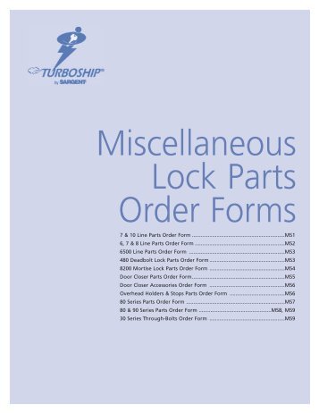 Order Form - Sargent Locks