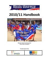 2010/11 Handbook - Wests Illawarra Aquatic Swim Club