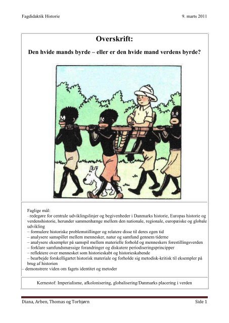 have på Lodge perspektiv Overskrift: Den hvide mands byrde - historiedidaktik.dk