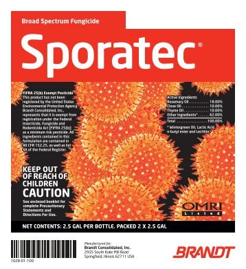 Broad Spectrum Fungicide Sporatec - Agrian