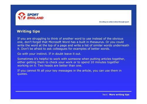 Sport England Guide - How to write in plain English - VicSport