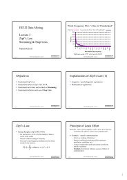 EE3J2 Data Mining Lecture 3 Zipf's Law Stemming & Stop Lists ...