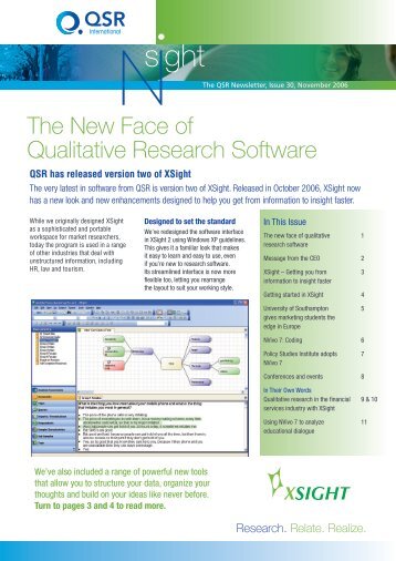 The New Face of Qualitative Research Software - QSR International