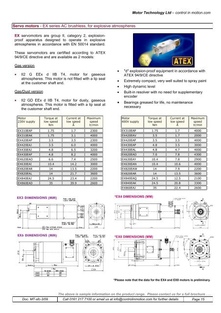 Euroservo - Components for Automation - Motor Technology Ltd