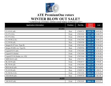 ATE PremiumOne Rotors - Wholesale Parts Direct