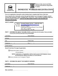 domestic worker registration - Jobs, Tourism and Skills Training