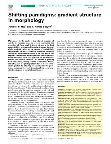 Shifting paradigms: gradient structure in morphology - Linguistics