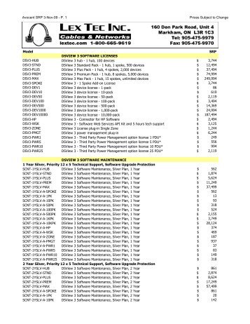 MSRP Pricing - Lex Tec Inc.