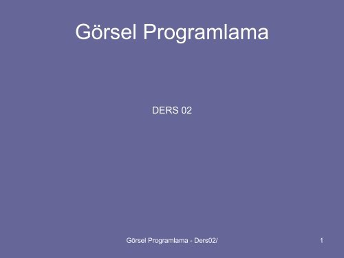 GÃ¶rsel Programlama